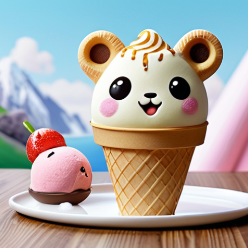 Home 4 BabyBus character-shaped ice cream, cute illustrations on the sticks, and a QR code leading to BabyBus educational videos.